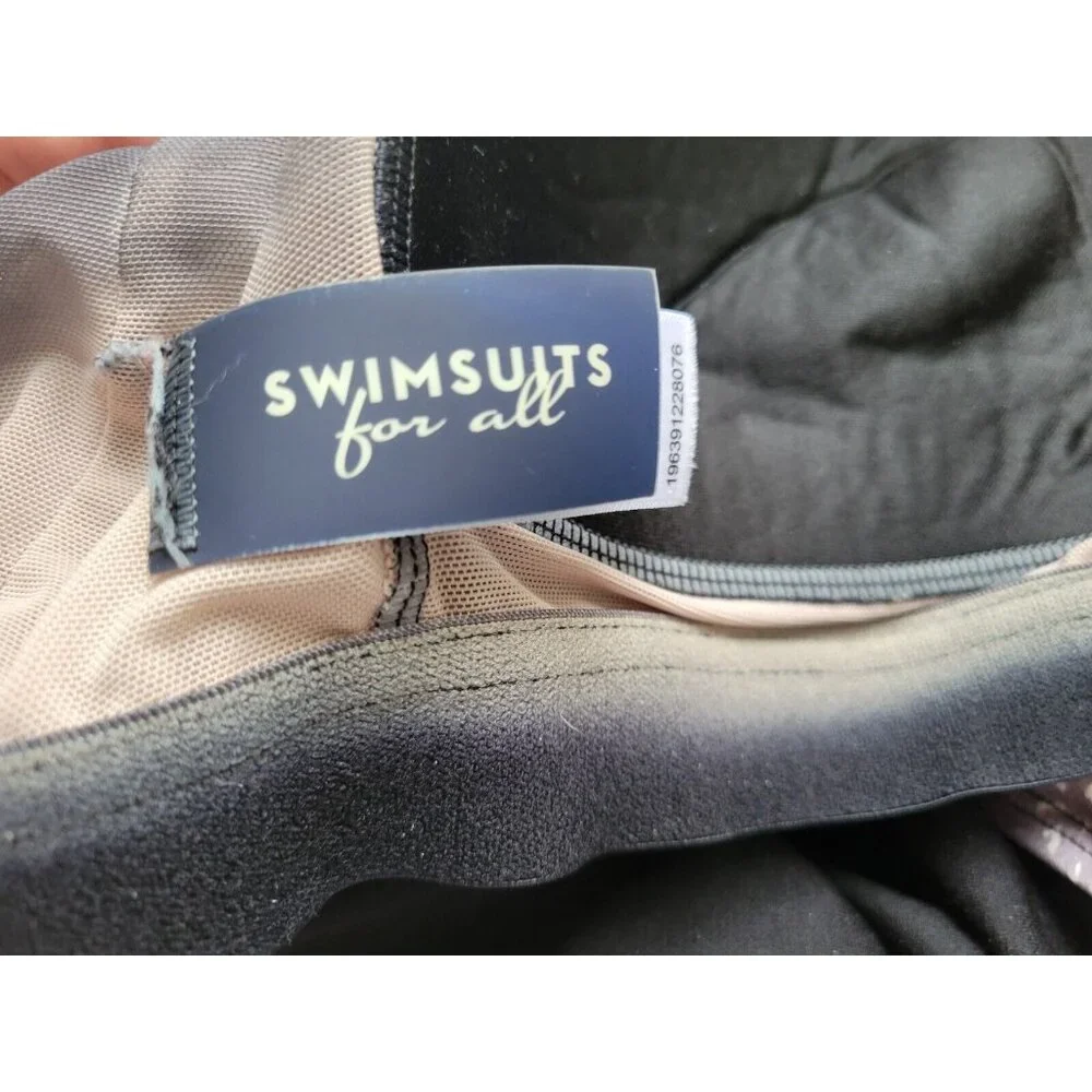 Swimsuits For All Womens Plus 22 One Piece Swimsuit Gray Watercolor Bra WAT99XE